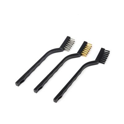 China Machine Black 7 Inch 3PC Stainless Steel Grill Cleaning Steel Wire Brush, Steel Wire Wheel Brush for sale