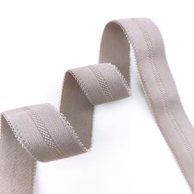 China Jacquard double shoulder strap underwear factory elastic waistband nylon elastic crescent bra wholesale crescent elastic for sale