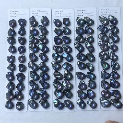 China Wholesale hand-paired freshwater pearl peacock/black baroque pearl, good luster, slight flaw for sale