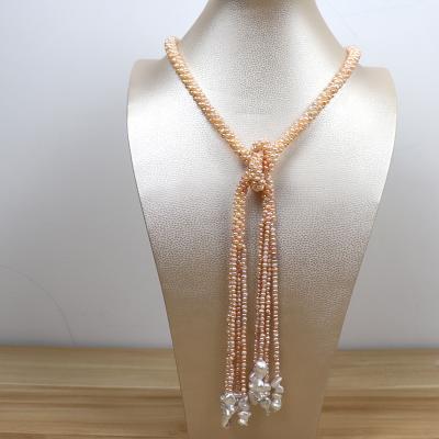 China Wholesale CLASSIC natural real handmade pearl necklace with tassels, fashion, unique, custom designs available for sale