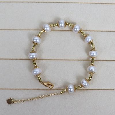 China The CLASSIC wholesale natural freshwater volume of pearl bracelets, good luster, very clean surface, adjustable length for sale