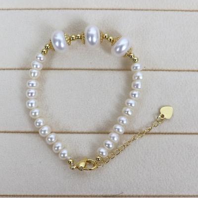 China CLASSIC wholesale natural freshwater pearl bracelet, good luster, clean surface, adjustable length for sale