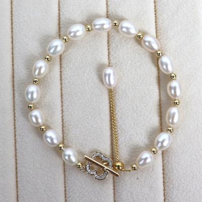 China Wholesale CLASSIC natural pearl bracelet jewelry, good luster, clean surface, adjustable length for sale