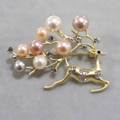 China Wholesale high quality natural freshwater PEARL pearl brooch, high luster, damage free surface, multicolor for sale