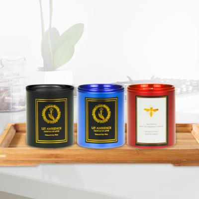 China Private Custom Home Decoration Crystal Stone Natural Soy Wax Birthdays Scented Tin Candle for sale