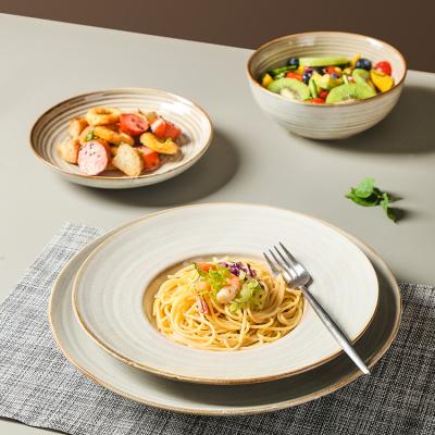 China Sustainable PITO HoReCa Customized Ceramic Bowls And Plates For Restaurant Pasta for sale