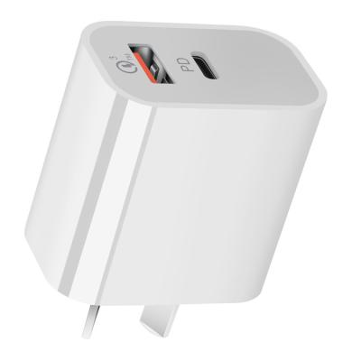 China Popular 18w Pd+usb Fast Charging Qc3.0 British Us Us Type-c Travel Usb Portable Charger Eu Plug Wall Charger Phone Chargers For Iphone 12 for sale