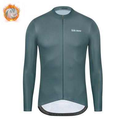 China QUICK DRY Wholesale Custom Thermal Fleece Long Sleeve Cycling Jersey Winter for sale