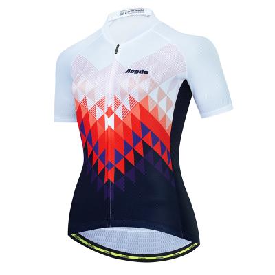 China Pro Team Plus Size Riding Bicycle Breathable Cycling Jersey Top Women for sale