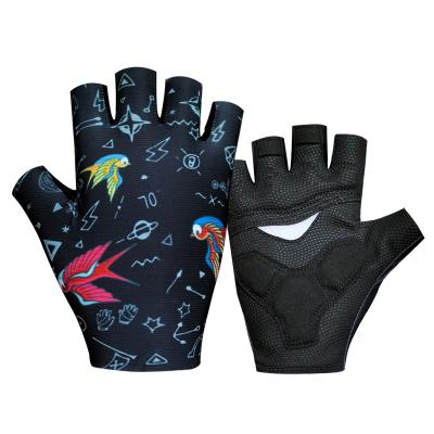 China High Quality Custom Black Cycling Gloves OEM Comfortable Anti Slip Gloves Half Finger for sale