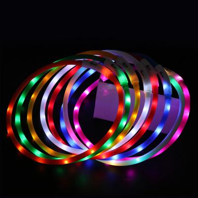 China Manufacturer Wholesale LED Detachable Pet Collar Manufacturer USB Rechargeable Flashing Dog Collar for sale