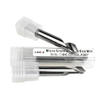 China LEE-X Lixin Tools Chamfer Carbide End Mill Chamfering Countersink Fixed Point Drill And Cutter For Aluminum 2 Flutes 90 Degree Fixed Point Drill for sale