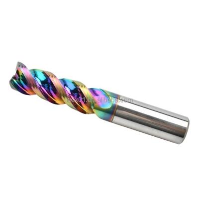 China LEE-X HRC60 DLC 16mm Flat Carbide End Mill High Efficiency Multicolor Colorful CNC End Mill 16mm 3 Flute U-Flute Carbide End Mill For Aluminum for sale