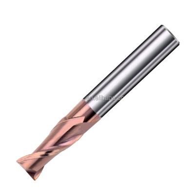 China End Mill 2 Flutes HRC60 Coated Spiral End Mill CNC Router Bit For Head Spline 15*100mm Decimal Point Keyway Carbide End Mill for sale