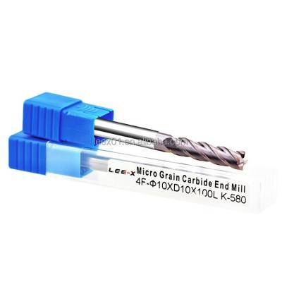 China LEE-X Lixin Flat Square Solid Carbide End Mill 10mm*75L HRC58 4 Flute Solid Carbide End Mill for sale