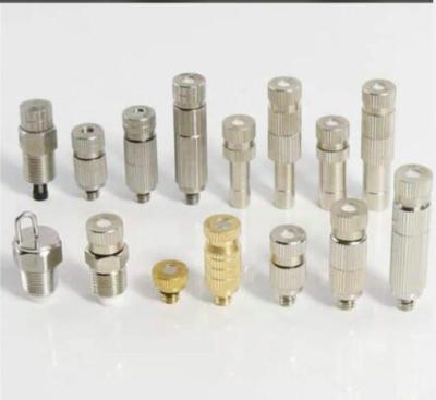 China Garden 6mm 8mm Connector Misting Mist Spray Nozzle High Pressure 0.30mm Brass Nickel Mist Nozzle Low Pressure 0.20mm for sale