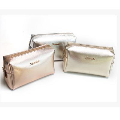 China Ultra Durable Women's Solid Color Cosmetic Bag Women's PU Bag Light Carry Custom Cosmetic Bag for sale