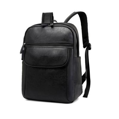 China With Large Capacity USB Dropshipping PU Leather Popular Man Backpack Waterproof Travel Backpack for sale