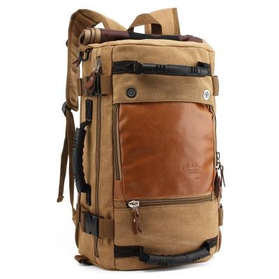 China Promotional Wholesale Custom Logo Design Vintage Canvas Backpack Handbag Waxed Multifunctional Outdoor Traveling Backpack for sale