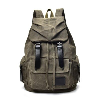 China Anti-theft Vintage Canvas Man Canvas Rucksack Korean Simple Student School Bag Outdoor Travel Leisure Backpack for sale