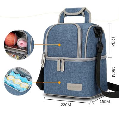 China Universal Bolsa Maternidad Milk Bottle Bags Maternity Diaper Mummy Messengers Backpack Double Layer Fashion Diaper Bag for sale