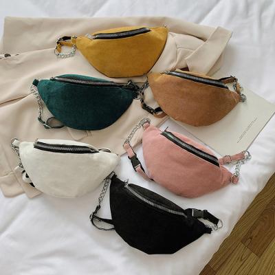 China Wholesale Custom Colorful Fasion Wallet Corduroy Chest Cross - Body Bum Bags Fanny Pack Waist Bag For Women for sale