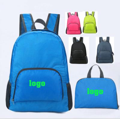 China Cheap Promotion Gift OEM LOGO Outdoor Camping Sport Hiking Folding Custom Bag Travel Lightweight Backpack for sale