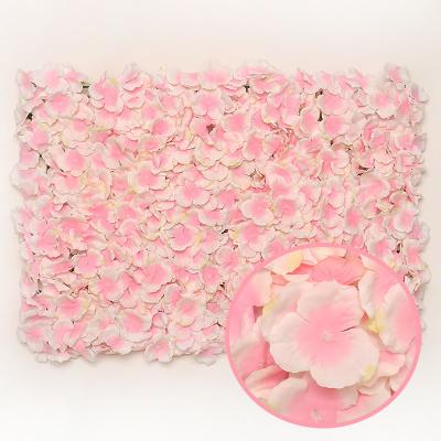 China Fashional Artificial Flowers Hydrangea Row Wedding Arrangement Wall Planting Artificial Roses Row Hydrangea Row for sale