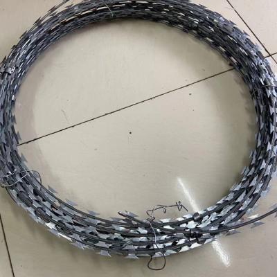 China BTO-22 Concertina Razor Barbed Tape Razor Barbed Wire And PVC Razor Barbed Wire for sale