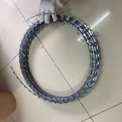 China BTO-22 PVC Razor Barbed Wire Hot Sales Galvanized Razor Barbed Wire for sale