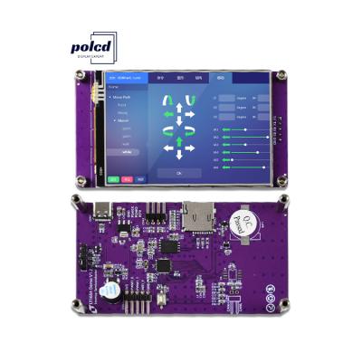 China Polcd 3,5 pulgadas Puerto de serie de instrucciones de la pantalla de mando LCD módulos TFT pantalla HMI pantalla táctil en venta