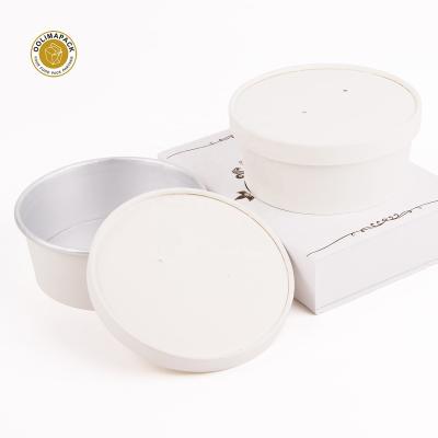 China Hot Customized Disposable Hot Promotion Food Grade Soup Aluminum Foil White Paper Salad Bowl Contariner With Lid for sale