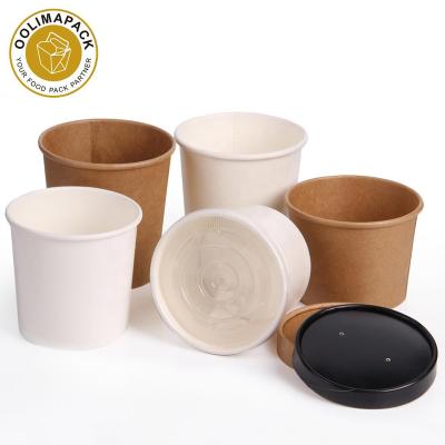 China Biodegradable Disposable Soup Paper Cups With Paper Lid, Ice Cream Cup, Coppa Gelato for sale