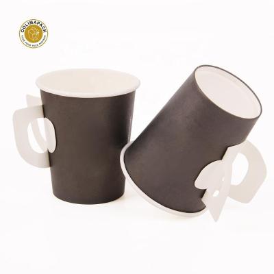 China Custom Printed Disposable 4oz 12oz 16oz PLA Style Paper Material Eco-Friendly Single Wall Coffee Mugs With Handle for sale