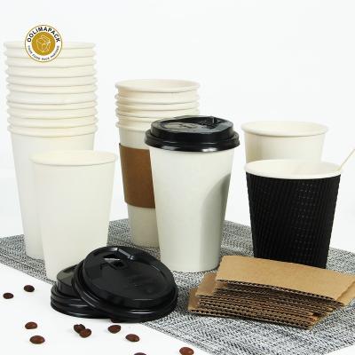 China Wholesale Custom Disposable Logo Biodegradable Paper Cup For Coffee Hot Drink for sale