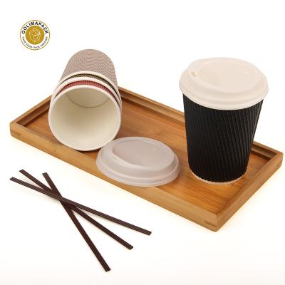 China Customized Copy Disposable CPLA Customized Disposable Takeaway Espresso Hot Drink Paper Cups Lid for sale