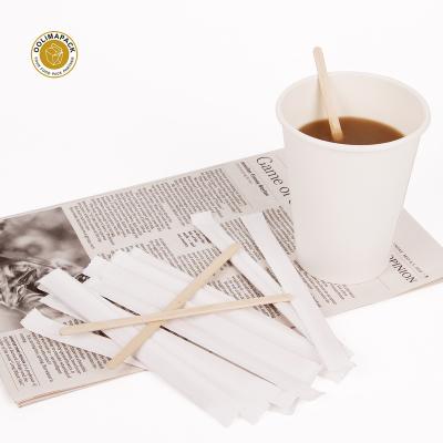 China Coffee & Tea Tools Color Natural Bulk Stirrer Sustainable Bamboo Wooden Coffee Stirrer Stick / Coffee Stick for sale