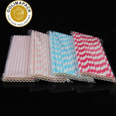 China Disposable Biodegradable Paper Drinking Paper Straw Recycled Disposable Individually Packaged Straw for sale