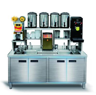 China Other Cappuccino Bar Use Refrigerated Milk Tea Working Table Coffee Counter With Custom Beverage Equipment for sale