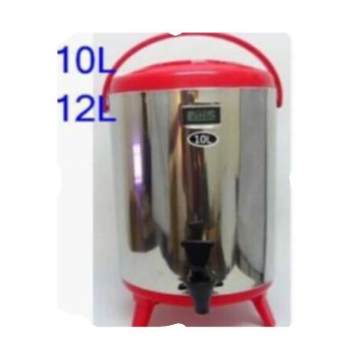 China Beverage Packaging 8L 10L 12L Groove Thermos Restaurant Series Stainless Steel Milk Tea With Thermometer Thermos for sale