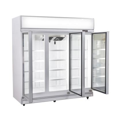 China 1300L Single-Temperature Sale Three Doors Beverage Display Cooler Equipment Customized Deep Glass Refrigerator Freezer for sale