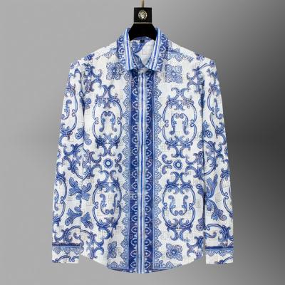 China Anti-pilling High End Polyester Print Long Sleeves Stylish Shirts For Men for sale