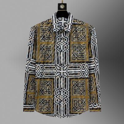 China Hot Selling Product 100% Polyester Anti-pilling Print Long Sleeves Floral Shirts Men for sale