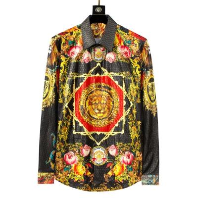 China High quality cheap anti-pilling lion flower rich man's shirt with wholesale price for sale