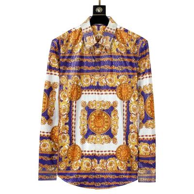 China 2023 Durable Print Men's Long Sleeve T-shirt Polyester High Fashion Quality Vintage Long Sleeve Digital Shirt for sale