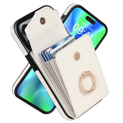 China Multifunctional Phone Case Bag Cover Wallet Ring Clip Organ Card Bag 2023 New iPhone Case Shockproof Max Finger Wallet 14 Pro New for sale