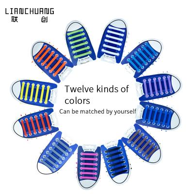 China Flat Custom Elastic No Tie Lace Silicone No Tie Laces Silicone for sale