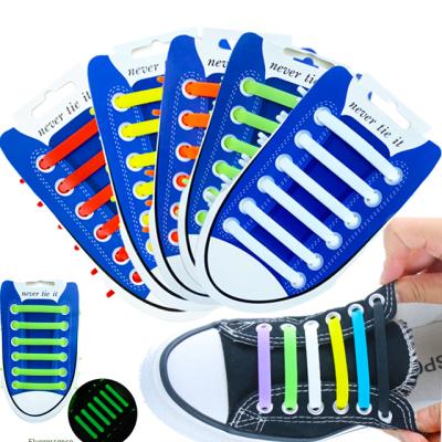 China Flat No Tie Shoe Lace For Kids And Adults Stretch Silicone Shoe Lace Purple Set 12 Pcs for sale