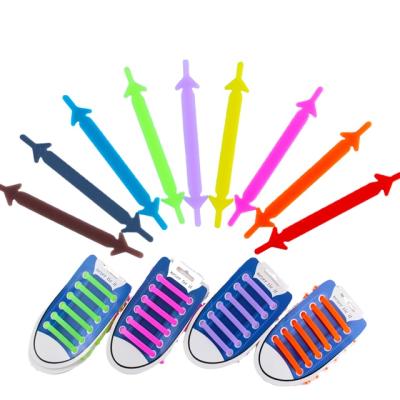 China Premium lazy luminous silicone flat elastic no tie laces flat opp free packing for sale