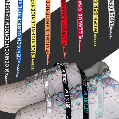 China 90cm 120cm 140cm Printed Flat 160cm Reflective Shoe Laces Length And Width Solid Color Custom Made Lace For Fashionable Women's Shoes for sale